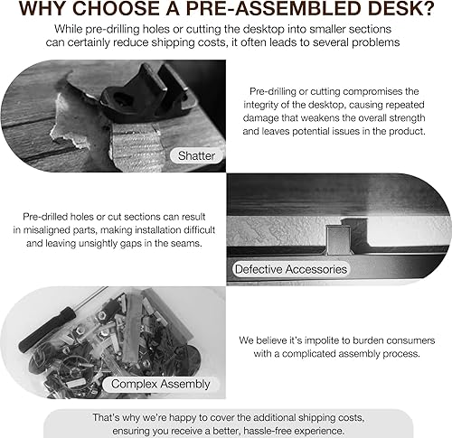 Miniatura 8 de TEMI Escritorio pequeño para computadora de 31.5 pulgadas, escritorio sin montaje, escritorio de computadora para oficina en casa, escritorio de