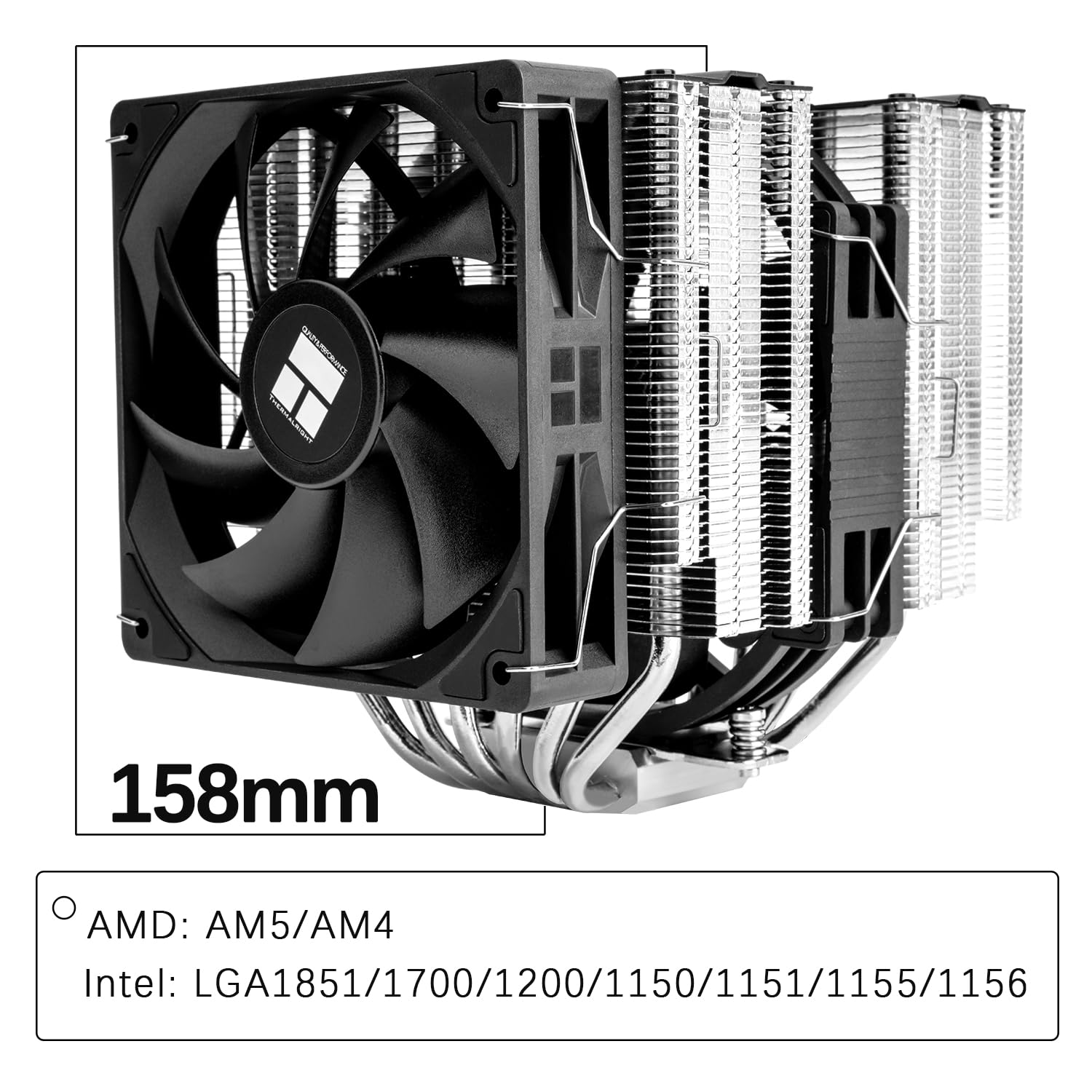TR-Thermalright Peerless Assassin 140 SE CPU, Dual Tower e ventola con heatpipes da 6 x 6 mm, ventola PWM da 120 mm con 1850 RPM, per AM5/AM4, Intel LGA1851/1700/1150/1151/1200