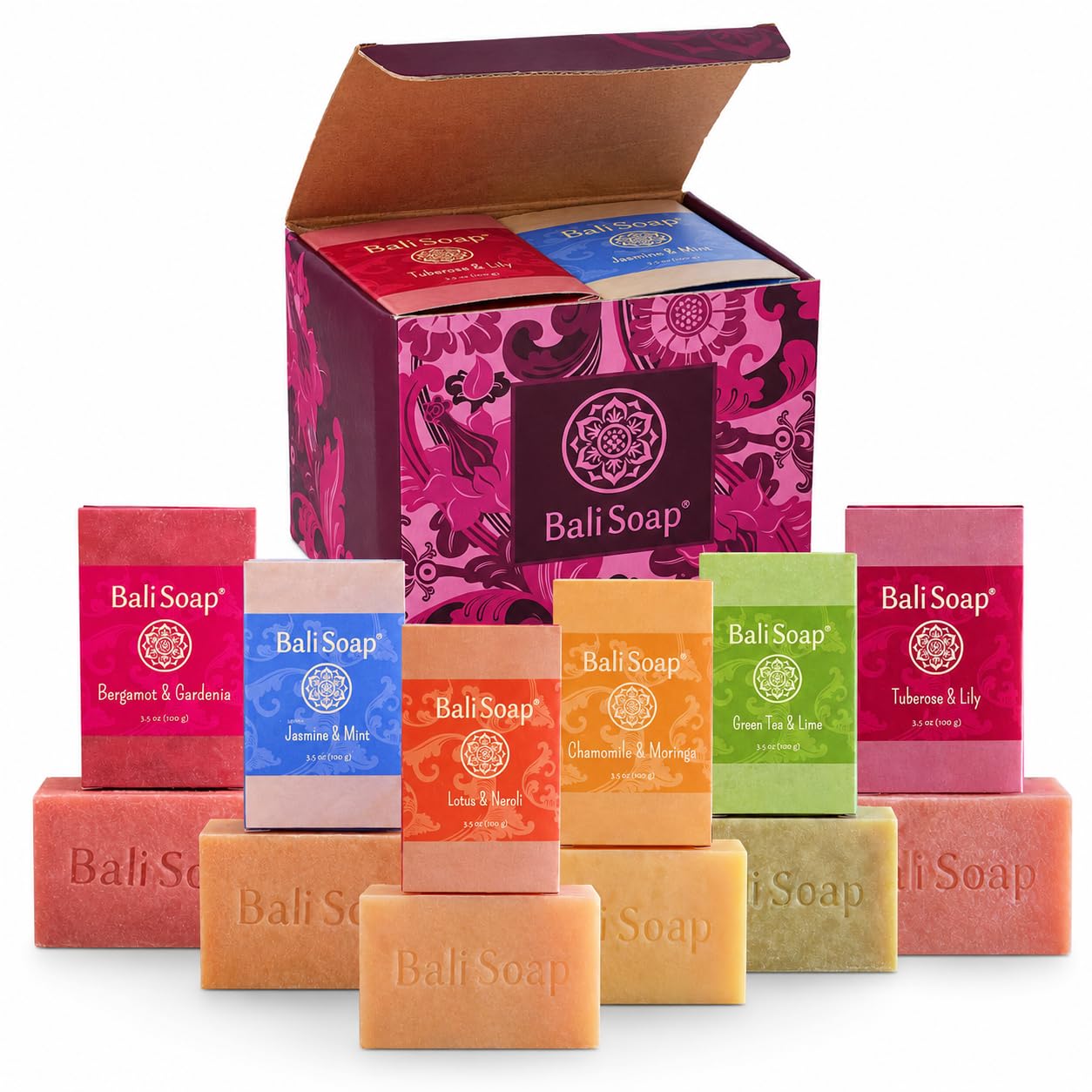 Bali Soap Men's Natural Handmade Cold Process Bar Soap Gift Set, 6 Pack