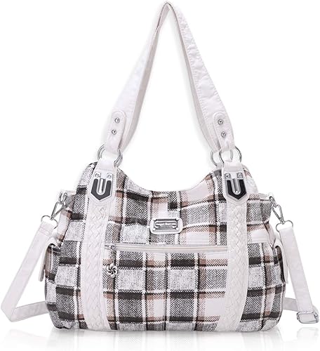 Miniatura 8 de Angel Barcelo - Bolsa de hombro amplia para mujer diseño Hobo cuero lavado 11#purple, 112-pink, 136-grey, 1b-beiges, 1b-blue, 1b-pink, 1b-red,