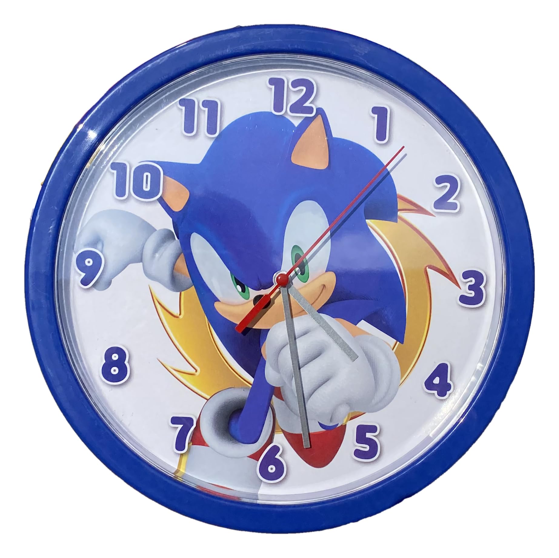 Cartoon Sonic Analog Wall Clock For Kids 25Cm For Children's Room Playroom