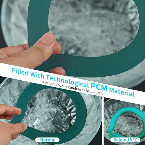 Miniatura 2 de Tubo de enfriamiento para el cuello, anillo de hielo refrescante portátil para climas cálidos, envoltura de cuello reutilizable para trabajadores al