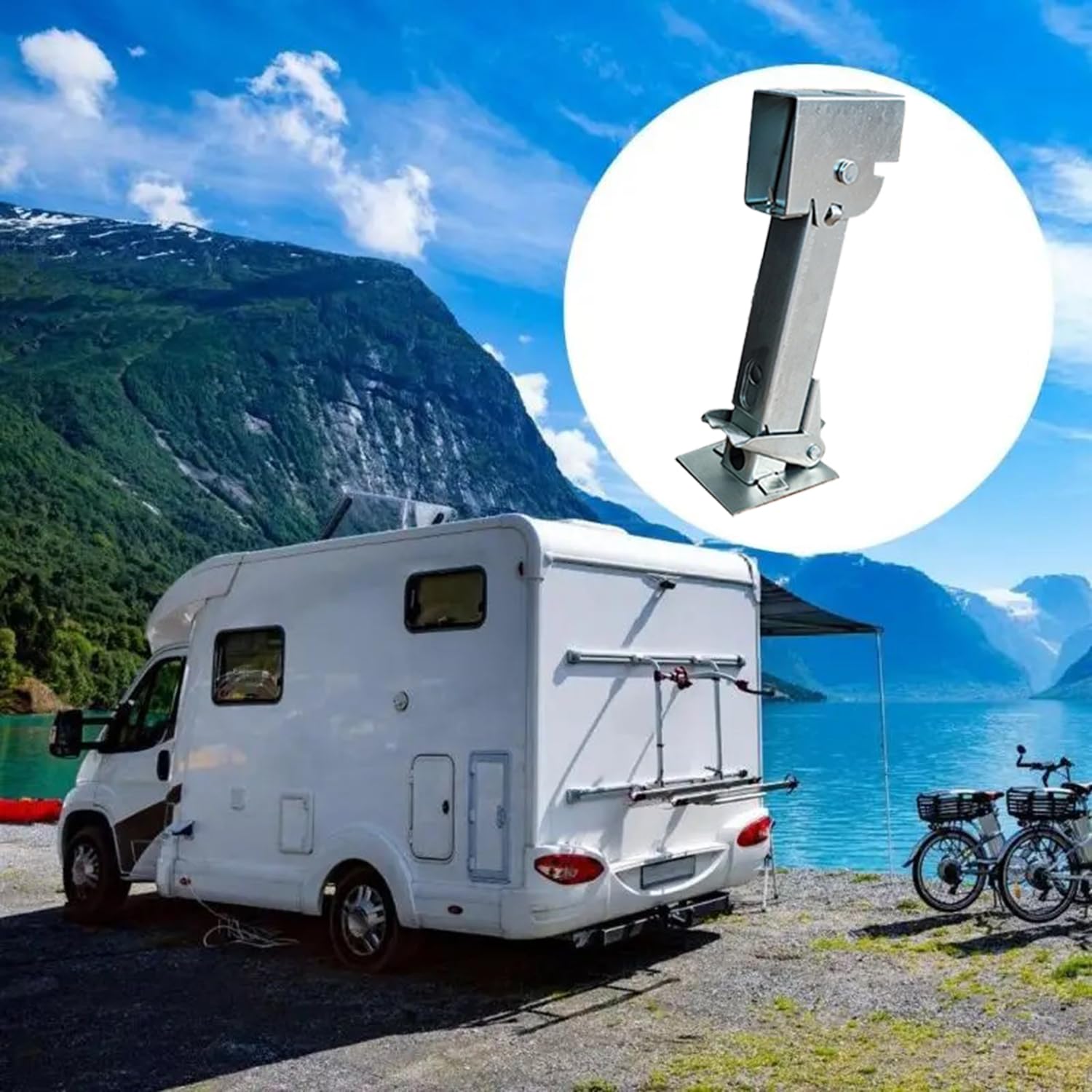 2 Piezas Gato Estabilizador RV para Remolque,Gatos estabilizadores,Soporte de Estacionamiento Gato Giratorio Telescópico,Soporte de 650 LB,Capacidad de Carga de 1000 LB,per camper,roulotte,ecc.(Plata)