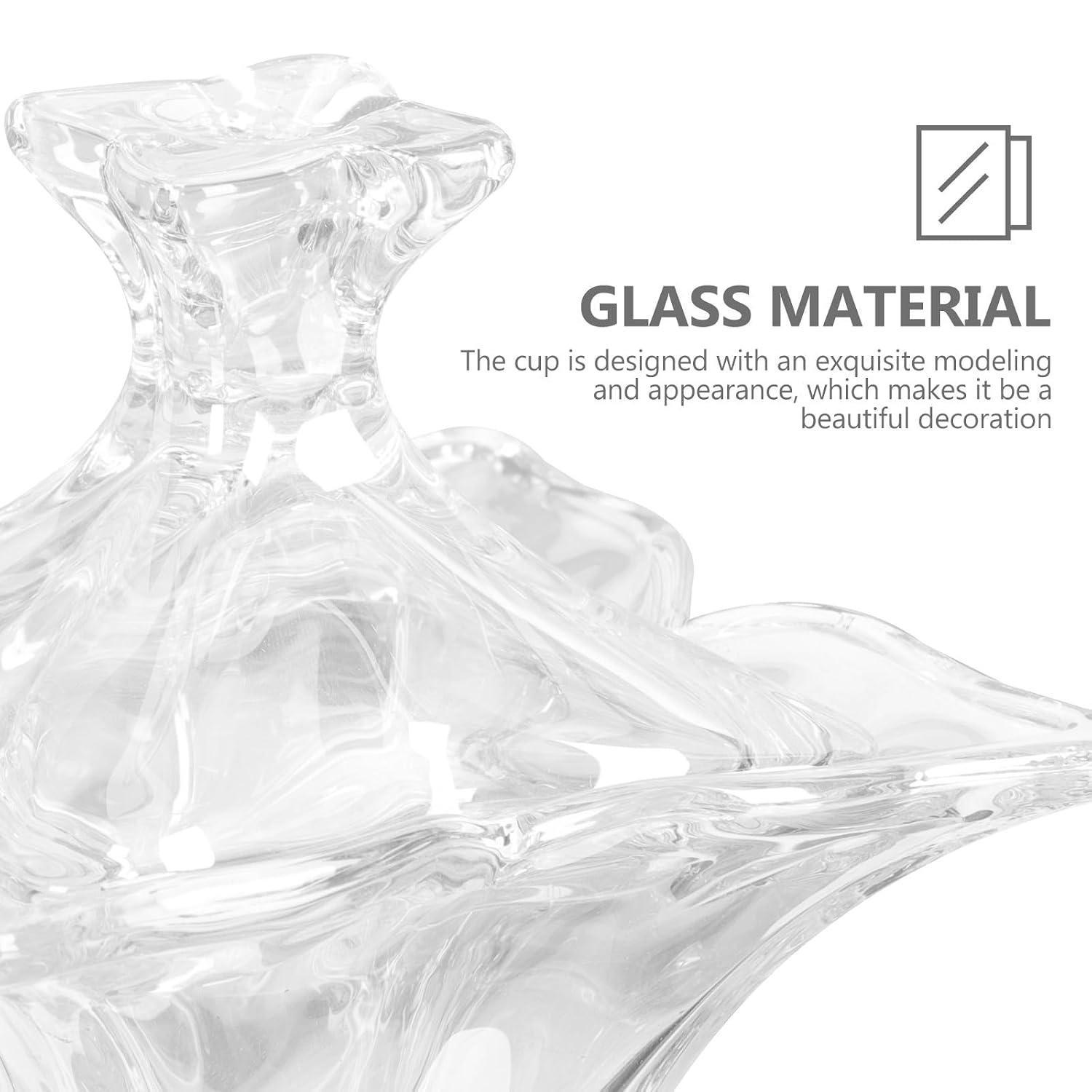 Ciieeo Nail Art Glass Container Tool with Lid Manicure Liquid Holder Cup for Acrylic Nail Cleaning Brush Washing Crystal Glass Cup