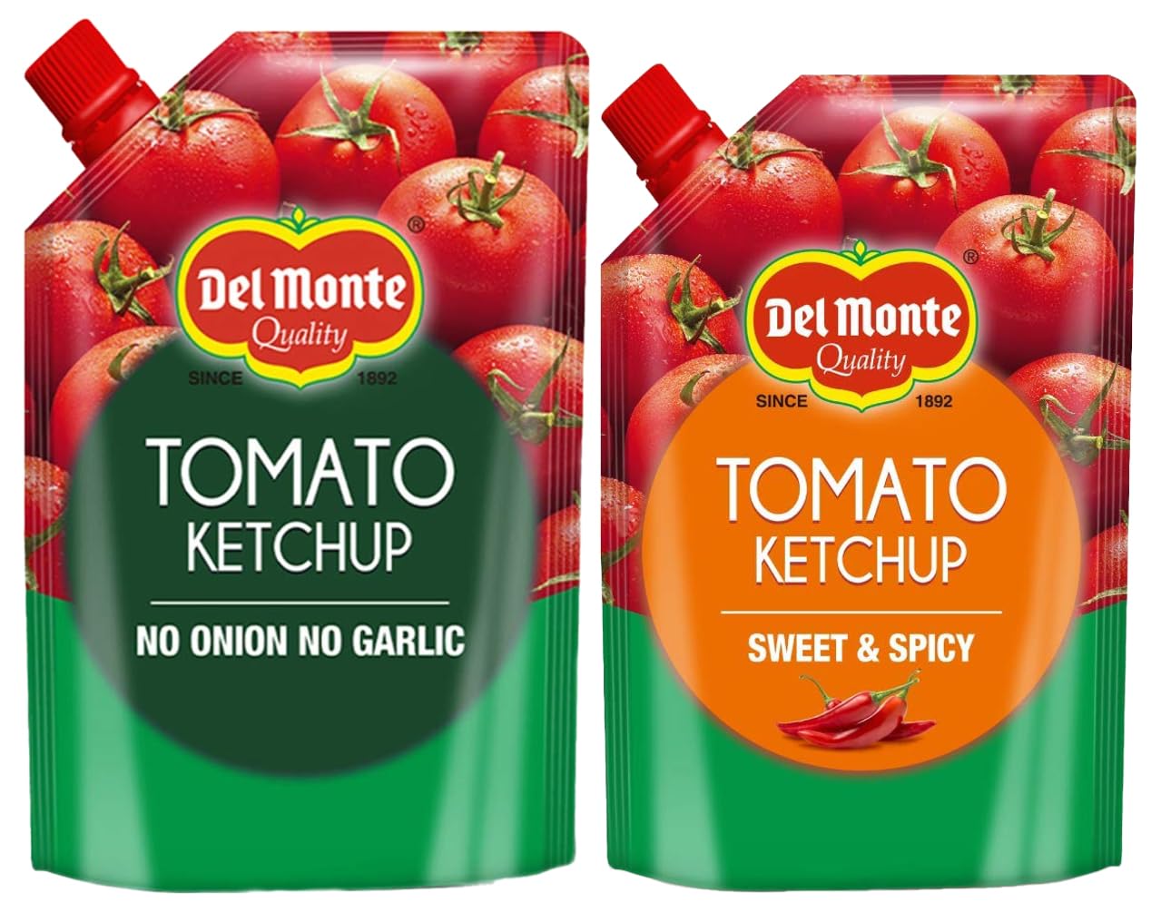 Tomato Ketchup No Onion No Garlic Pouch, 950 G & Sweet And Spicy Pouch, 950 G