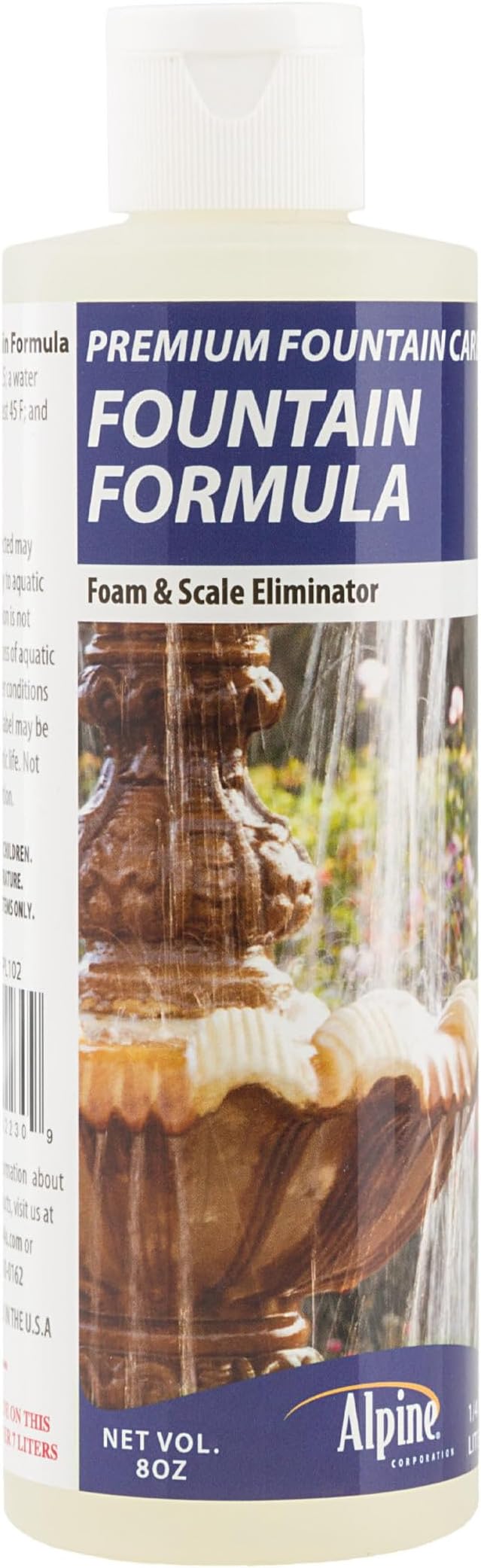 Alpine Corporation 8 oz. Floor Fountain Cleaner for Foam and Scale Eliminator for Indoor and Outdoor Fountains