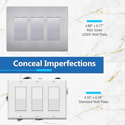 Miniatura 10 de LIDER Placa de pared decoradora, resistente a los impactos, acrílico espejado, plexiglás, acabado reflectante, actualización moderna, cubierta para