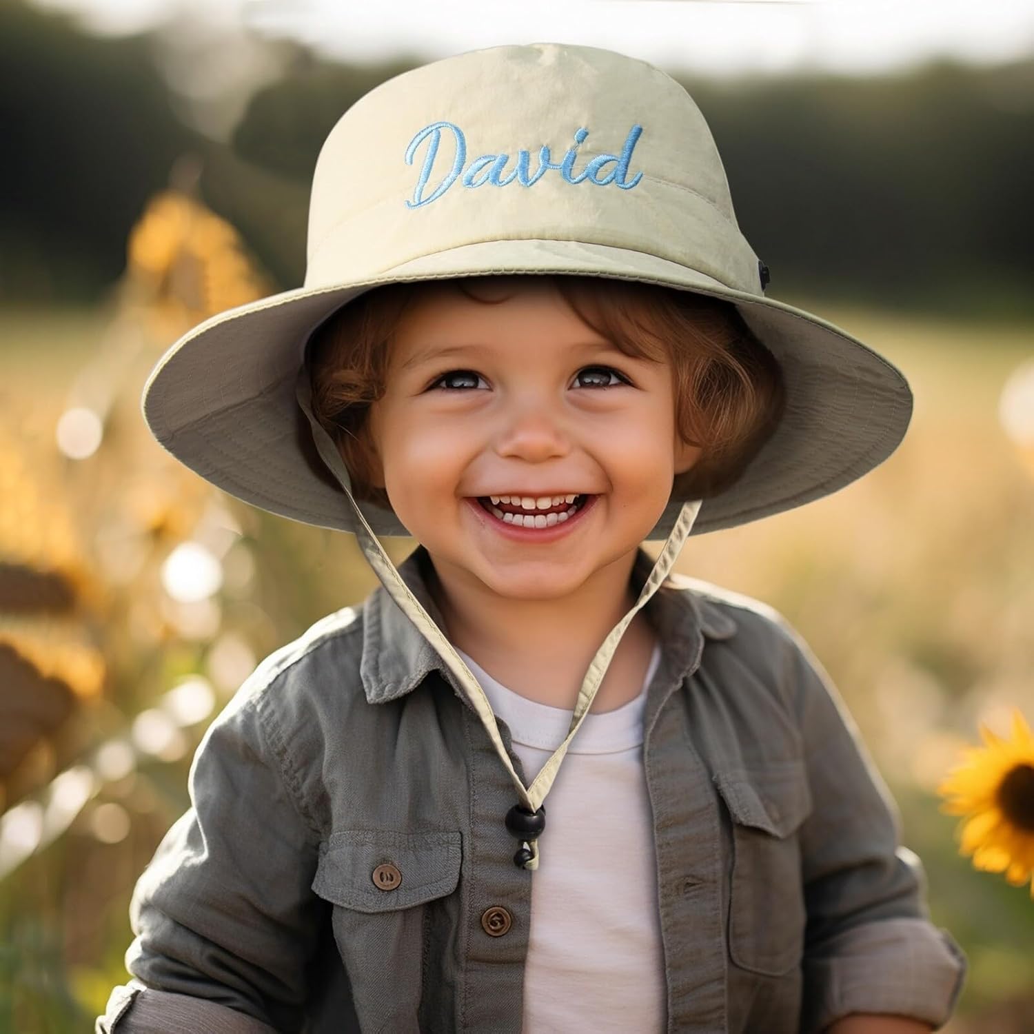 Personalized Baby Bucket Hat - Custom Embroidered Name Bucket Hat for Infant, UPF 50+ Sun Protection Wide Brim Toddler Hats - Image 5