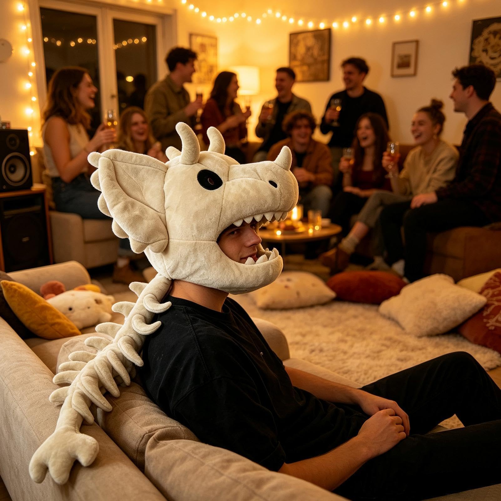 Kostium szkieletu dinozaura 3D, przenośny, realistyczny strój na Halloween | Dino kostium Cosplay na scenę, imprezę, bal maskowy, maskaradę, uroczystości i
