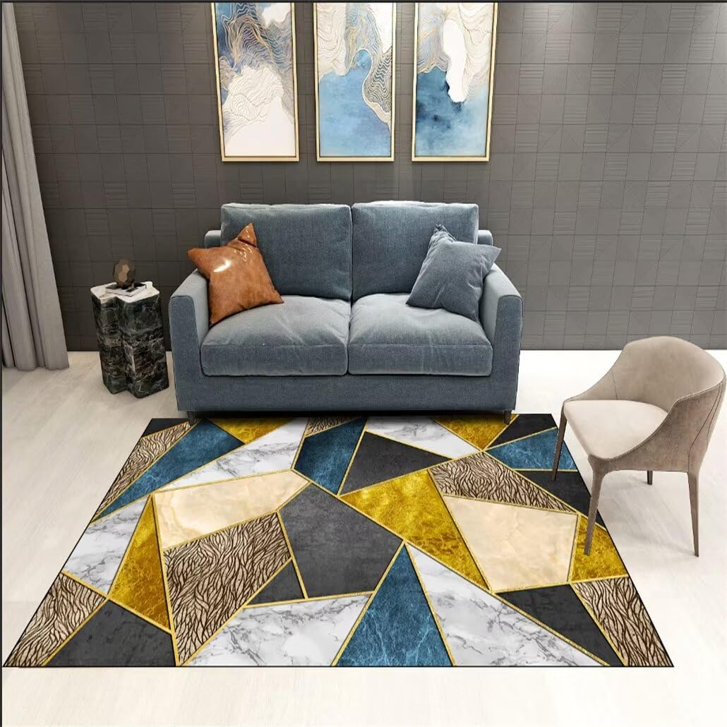 Tapis antidérapant 200x300cm bleu hypoallergénique pour une chambre saine et sécurisée