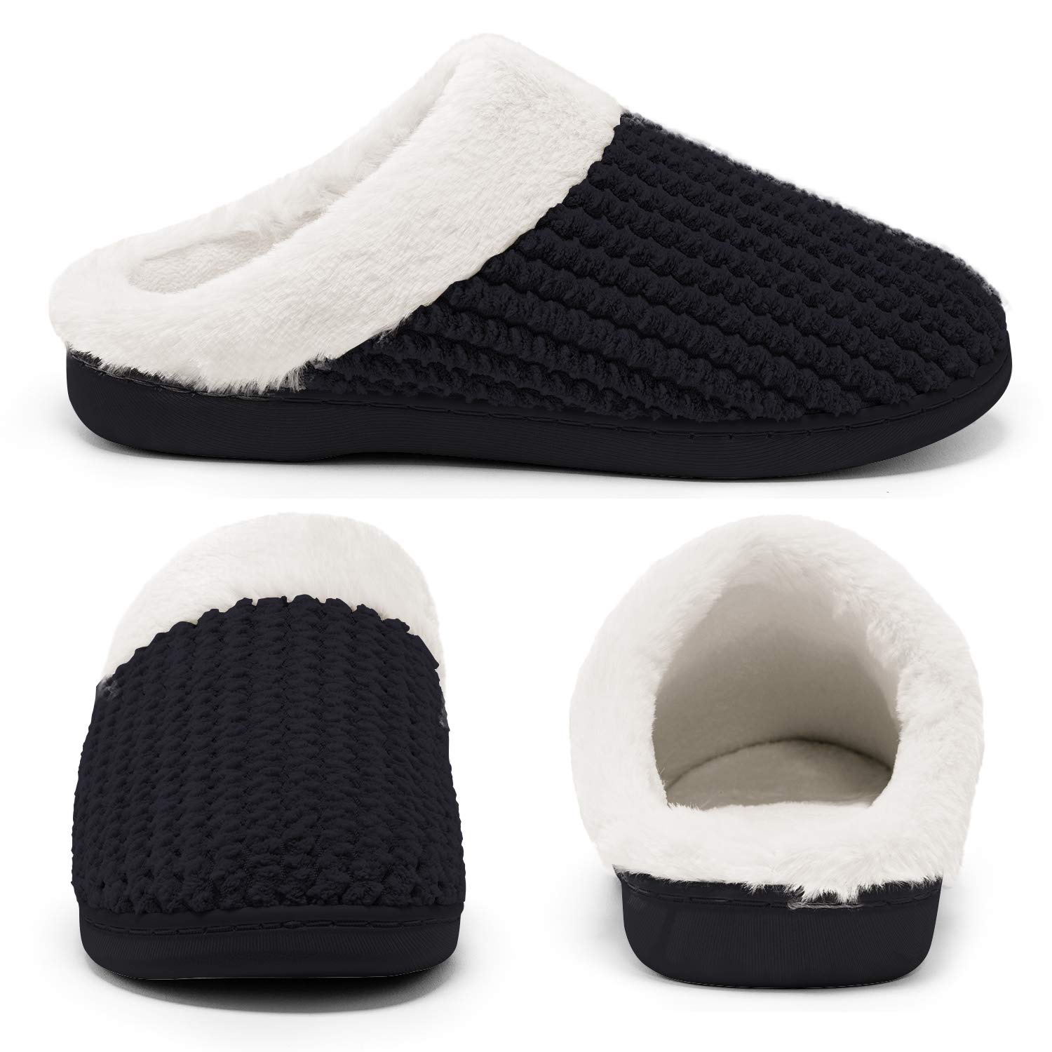 Kuako Inverno Pantofole Donna Peluche Ciabatte Caldo Comode Scarpe da Casa Antiscivolo Memoria Schiuma Pantofole Interno Esterno