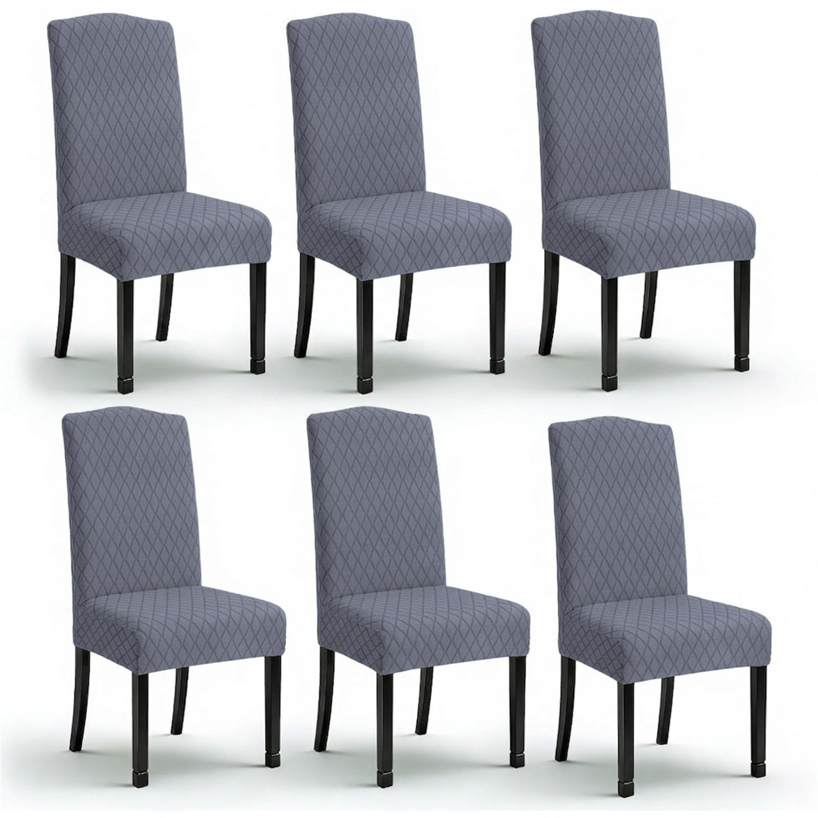 LANSHENG Dining Chair Covers Set of 6, Washable High Back Chair Seat Covers