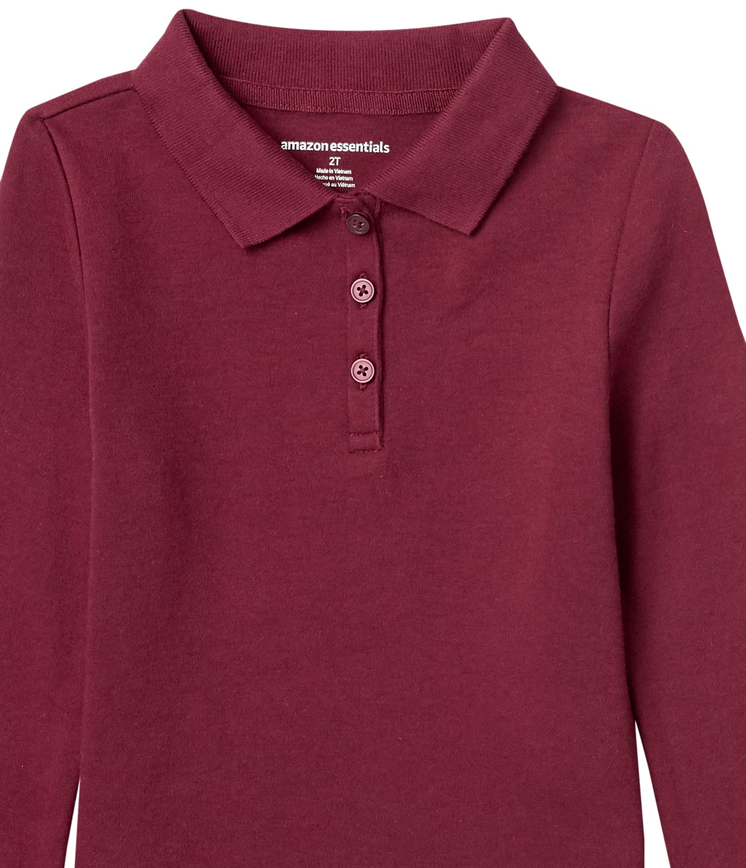 Amazon Essentials Polo in Tessuto Interlock a Maniche Lunghe Bambine e Ragazze, Confezioni Multiple