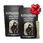 KoluaWax Hard Wax Beads for Hair Removal - Coarse Hair Formula - Face, Brazilian, Underarms, Back Chest, Bikini Waxing - Coconut Colada, 1lb Refill for Wax Warmers & 10 Large Applicator Sticks, 2 Pack