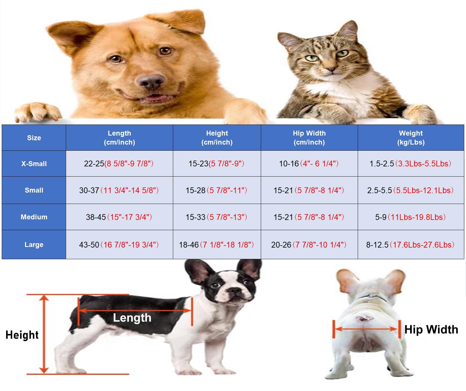 Hunderollstuhl, Hunderollstuhl mit Vier Rädern, Hundewagen für Vorder-/Hinterbeine, Vollrollstuhl für Hunde mit Bauchgurt, Haustier-Lauflernwagen für Hunde (klein)