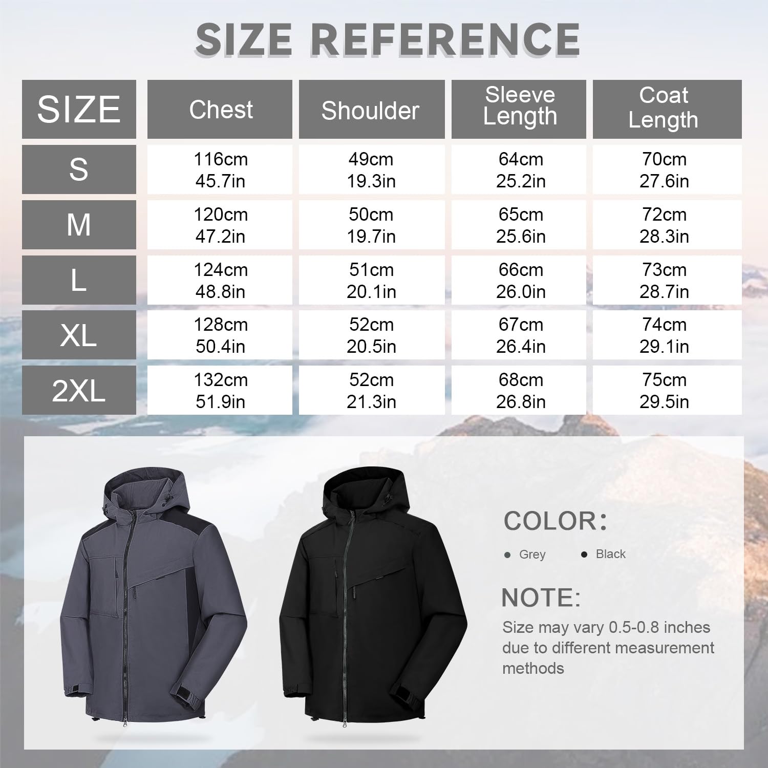 Abrigo Impermeable para Hombre Chaqueta para La Lluvia de Montaña al Aire Libre Cortavientos Ligero Chaqueta Informal de Otoño para Senderismo y Pesca