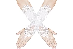 New Corpse Bride Gloves Bridal White Opera Satin Glove 1920s Lace Short...