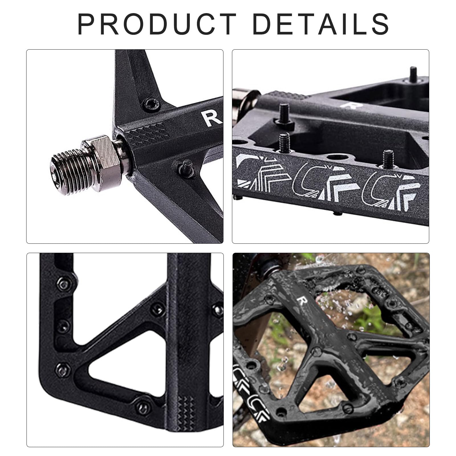 Generisch Pedali per mountain bike, con ampia piattaforma antiscivolo, in nylon, con cuscinetti sigillati da 9/16", adatti per ciclismo da strada ergonomici