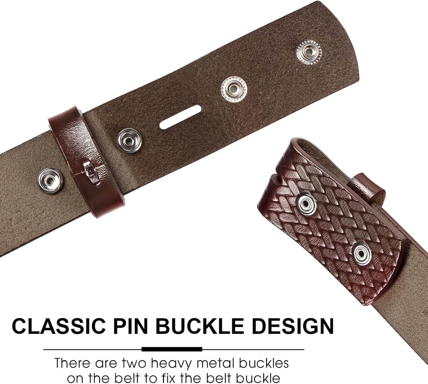 HJones Western Belts for Men without Buckle,Cowboy Belt Buckles for Men,1.5" Wide Genuine Leather Belt No Buckle - Image 3