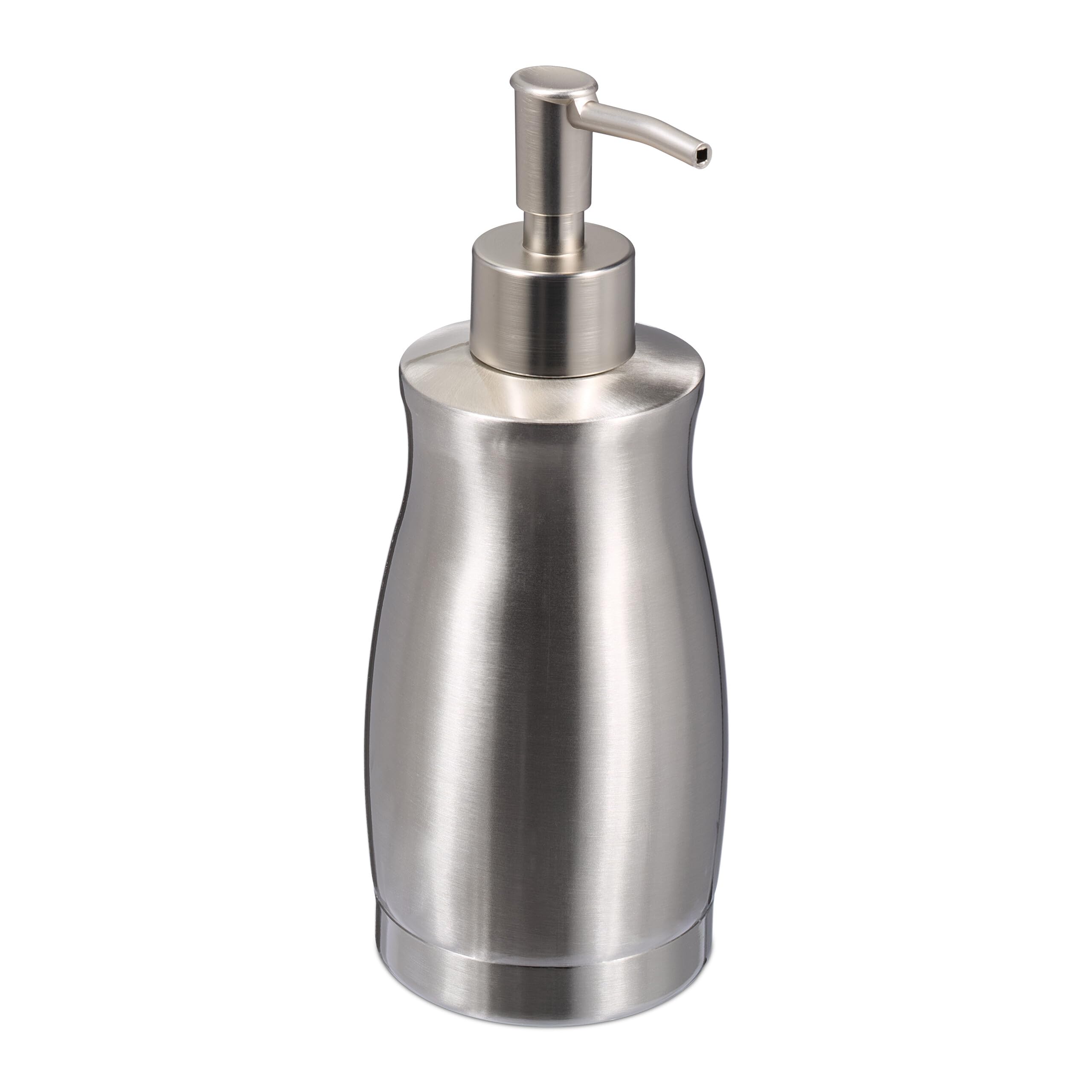 Relaxdays Soap Dispenser, 400 ml, Stainless Steel, Refillable, Detergent & Shower Gel, Bathroom & Kitchen, Pump, Silver