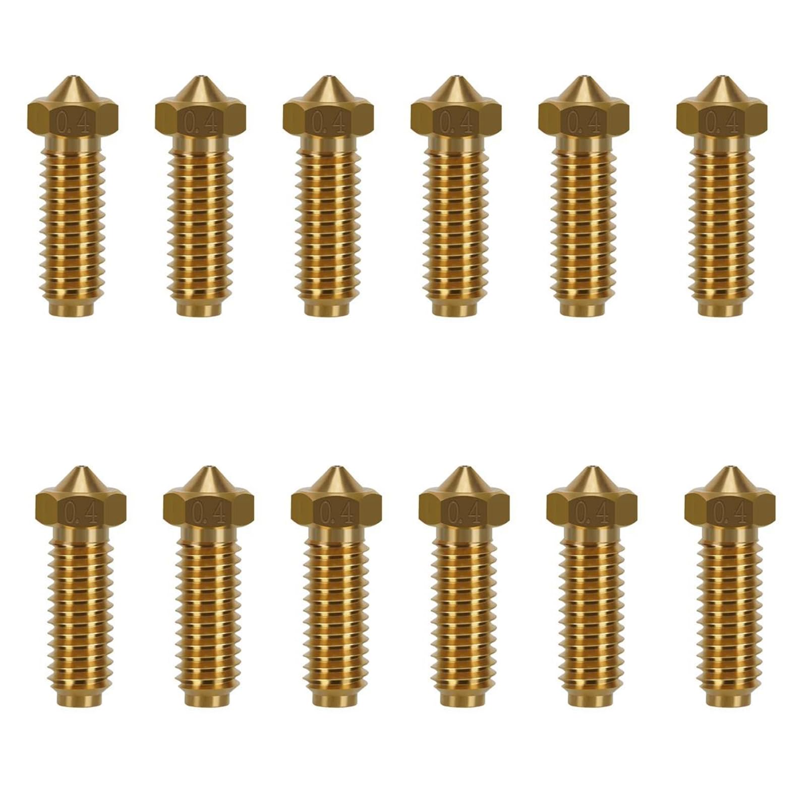 KOYOFEI 12PCS Brass Nozzles for Kobra 3, 3D Printer Parts High Speed 0.4mm Brass Nozzles Kit for Anycubic Kobra 3, Kobra 3 Combo