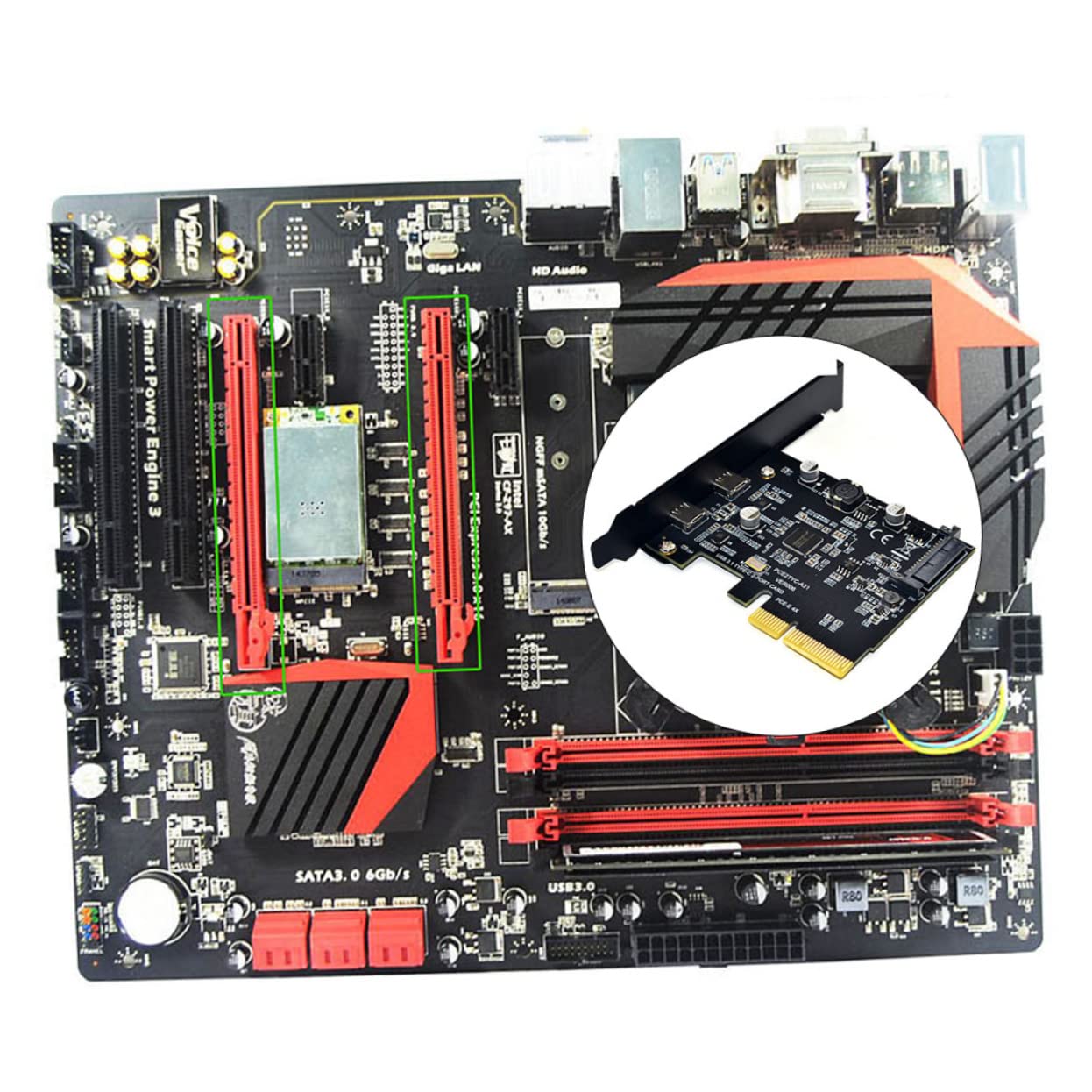 Operitacx Card Dual Type- Pci Expansion Adapter for Fast Data Transfer Compatible and External Drives High-Speed Computer Converter Card