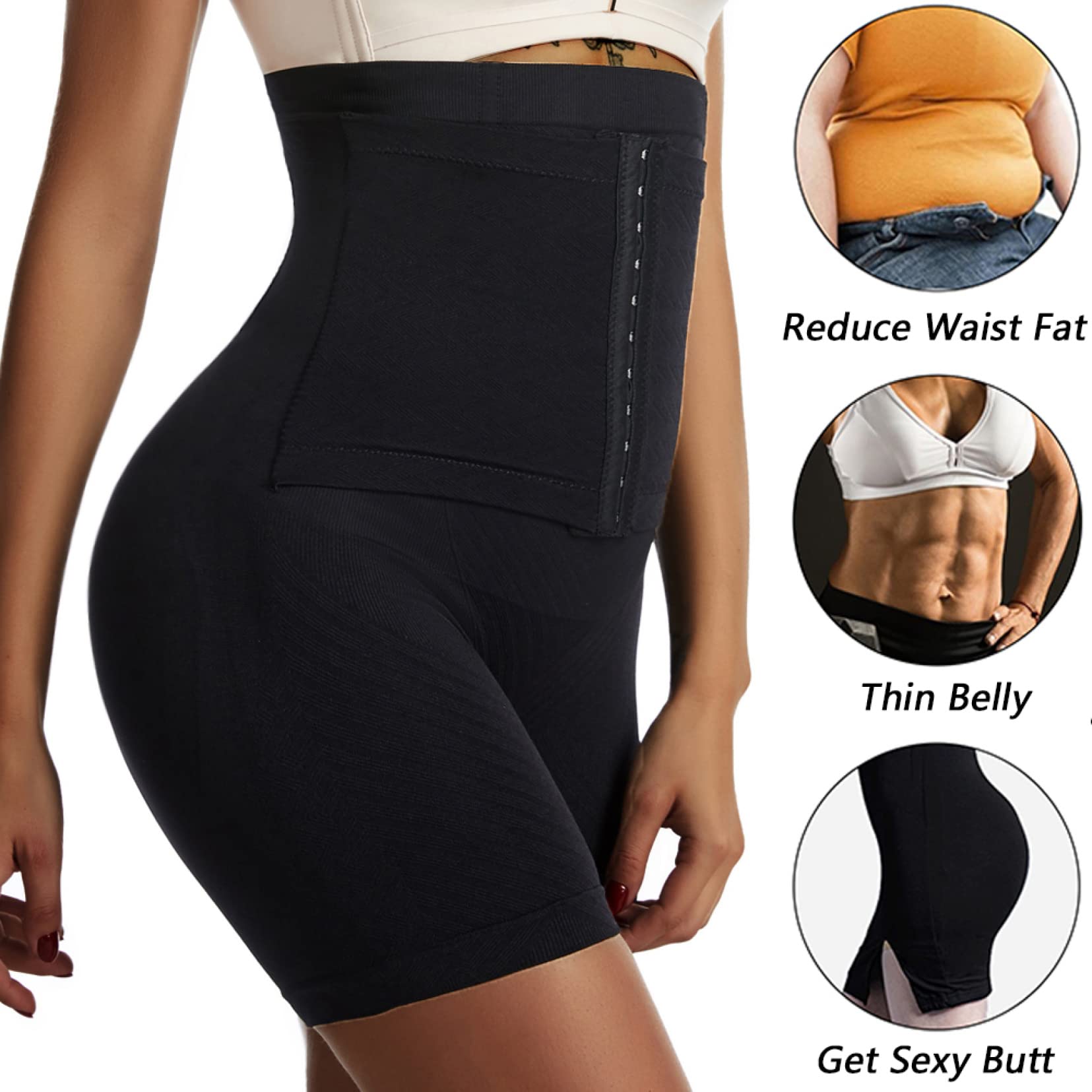 Bragas con Hebilla para Mujer, Entrenador de Cintura Alta, modelador de Cuerpo, Pantalones Cortos, Levantador de glúteos, Adelgazante de Muslos