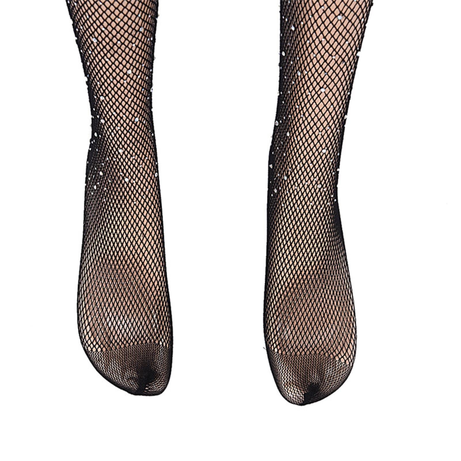 Medias Atractivas Mujeres Crystal Rhinestone Fishnet Malla Calcetines Medias Medias Pantimedias Primavera Verano Casual Leggings Medias de Red (Color Nude Talla única)