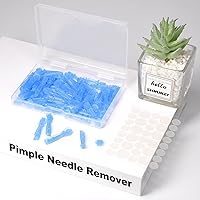 Vista 7 de Agujas estériles para espinillas, 100 agujas desechables para el acné y 144 puntos adhesivos para espinillas, herramientas efectivas para eliminar