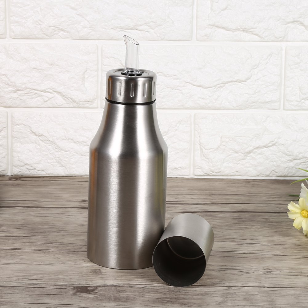 TOPINCN Stainless Steel Oil Pot Oil Vinegar Dispenser Bottle Dispenser Practical Container Pot Kitchen Supplies 500Ml(500Ml) - Image 4