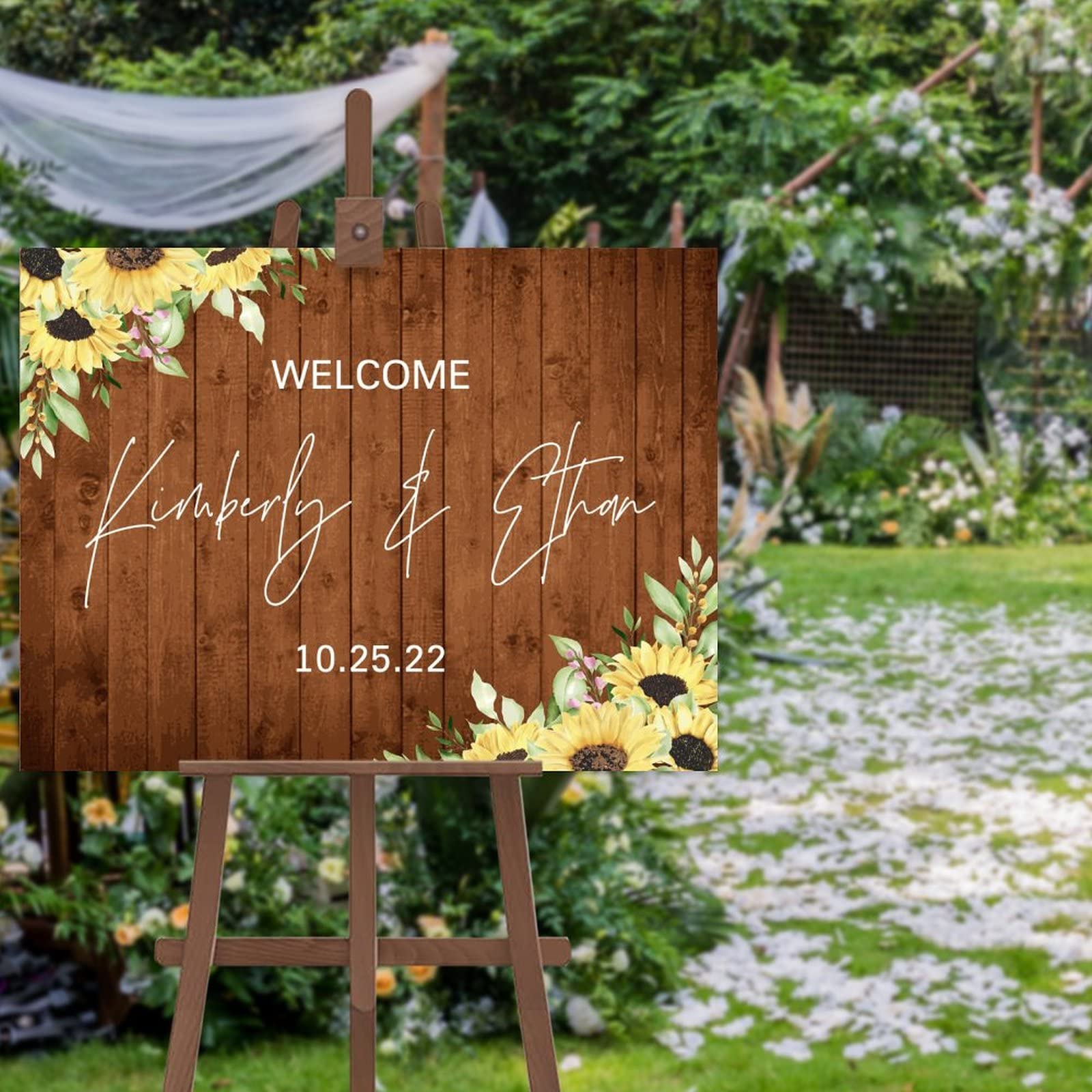 Panneau de bienvenue mariage tournesol pour partager votre bonheur avec vos proches