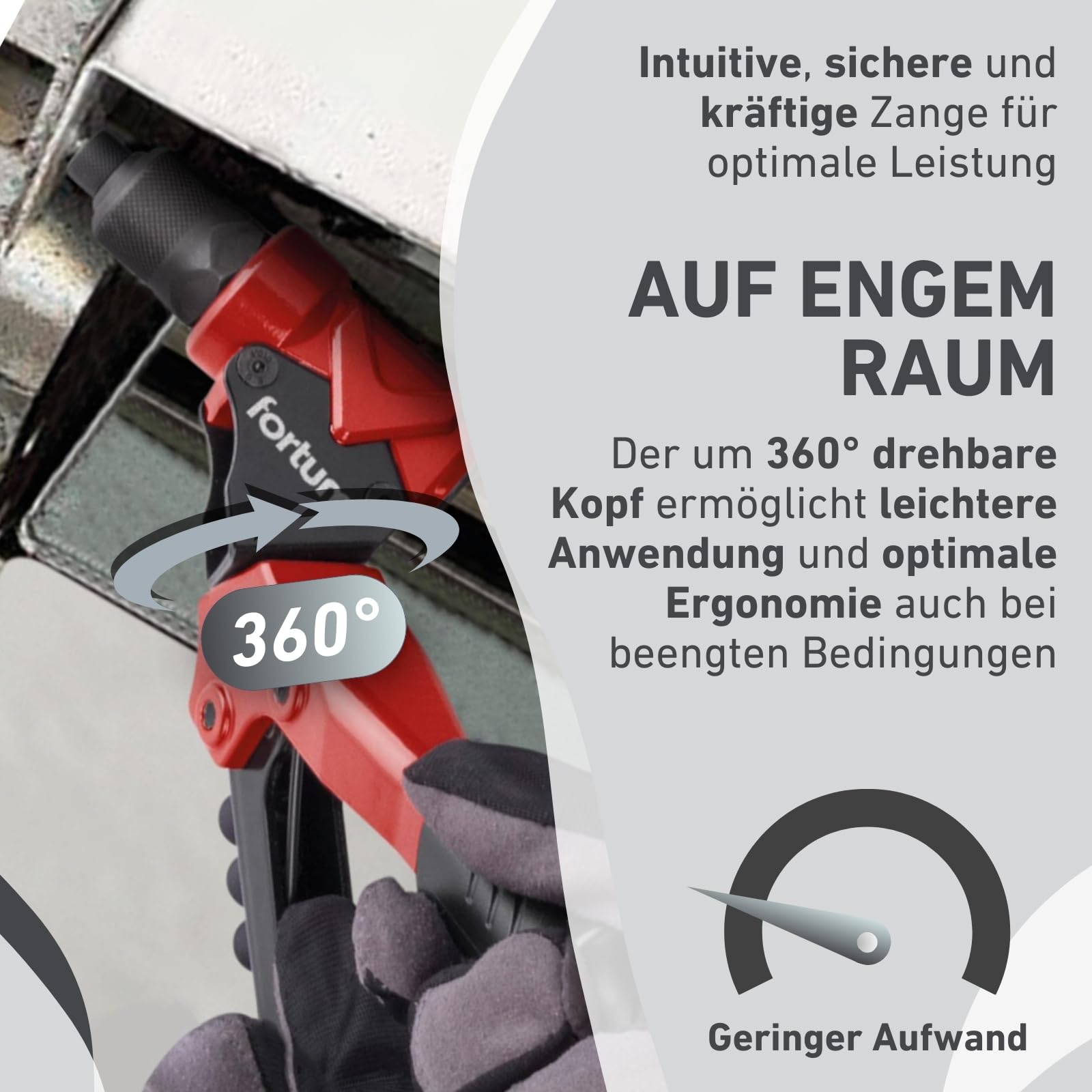 Kombi Hand-Nietzange für Blindnieten & Gewindenieten I 360° Schwenkkopf | Nietmutter-Zange für M3-M6 Nietmuttern & 2,4-4,8mm Pop-Nieten I Nietenzange inkl. Zugstifte