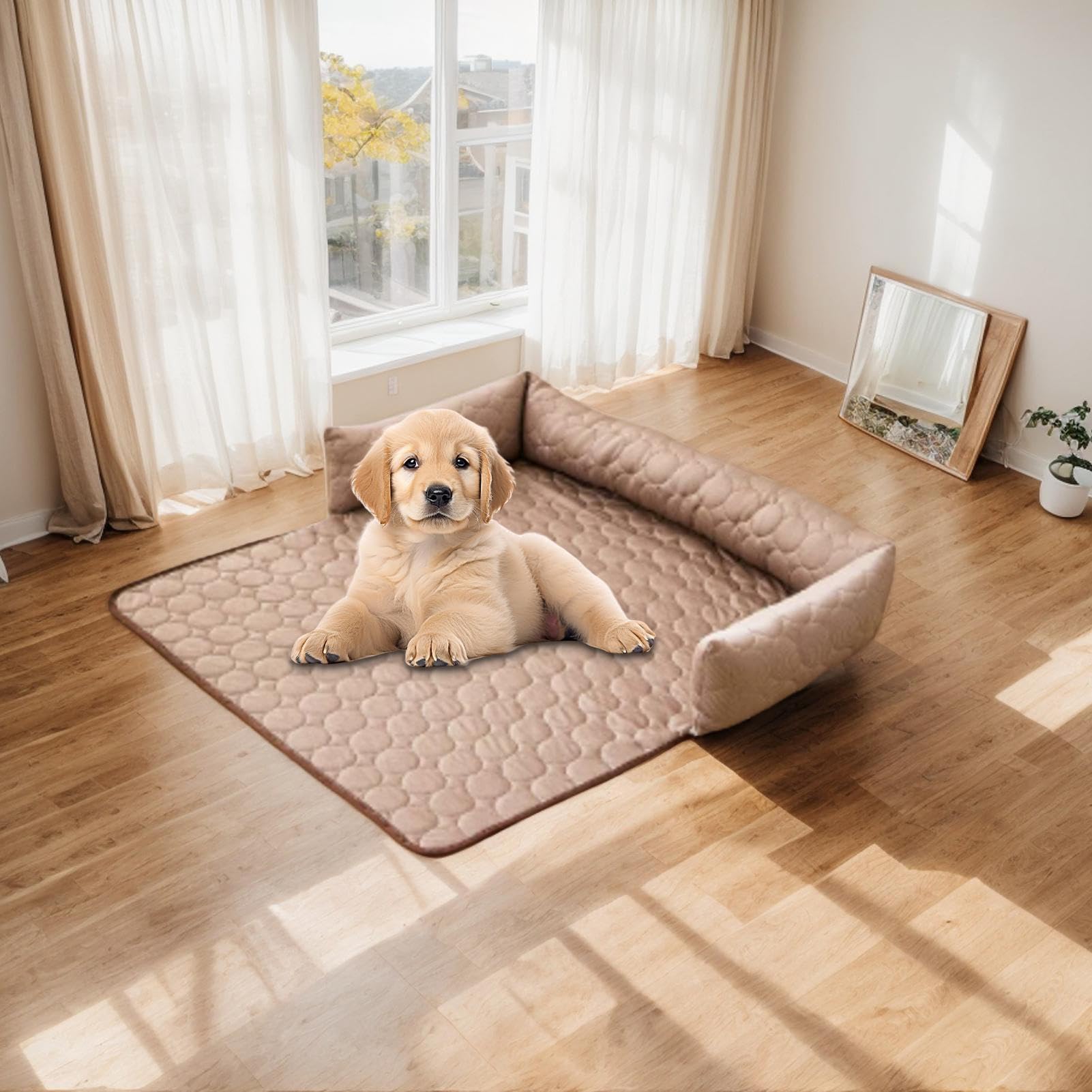 Genérico Alfombrilla Refrescante para Perros | Colchoneta para Perros en Verano - Manta Cojín Transpirable y Cómoda con Base Antideslizante para Mascotas en Interiores Coche Jaula Casa
