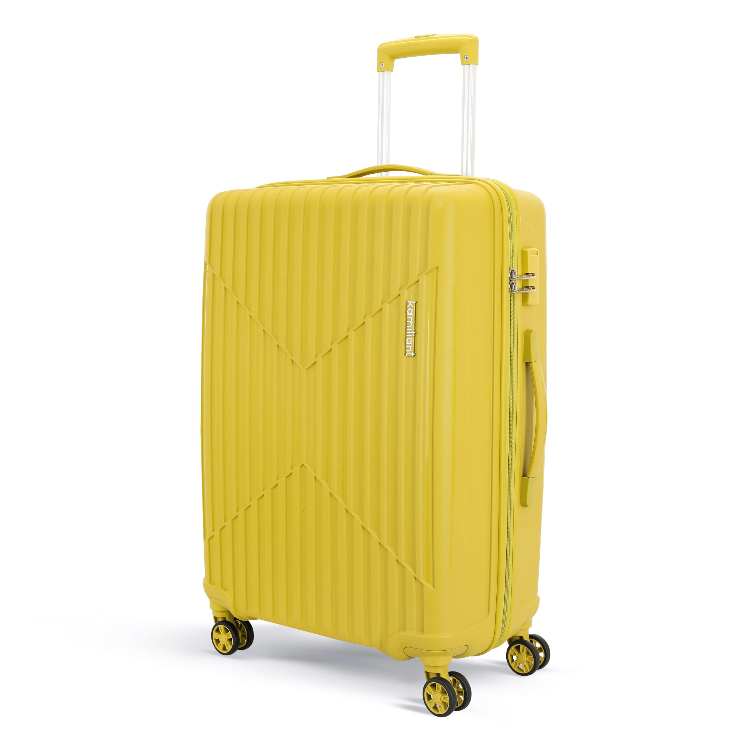 KAMILIANT by American Tourister Savvy|Trolley Bag Check-in Large Size (80 cms) for Travel| Hard Case Polypropylene (PP) Suitcase|360° 8-Wheel Spinner Luggage Trolley|Combination Lock|Cress Green