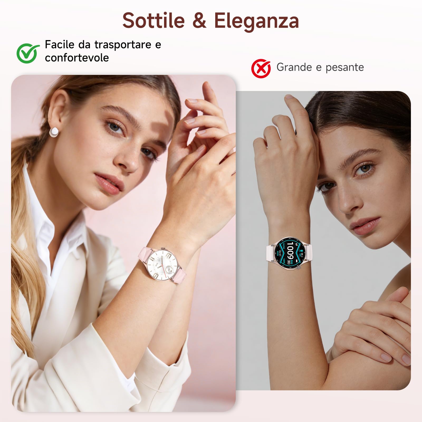 2026 Nuovo Smartwatch Donna con ECG/HRV/Acido Urico/Lipidi,1.32" AMOLED Orologio con 24H Chiamate, Pressione Sanguigna, Salute femminile, Cardiofrequenzimetro, Sonno, SOS, Fitness Watch Android e iOS