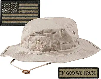 Gadsden and Culpeper Tactical Patches & Boonie Hat Bundle - Sand/Khaki