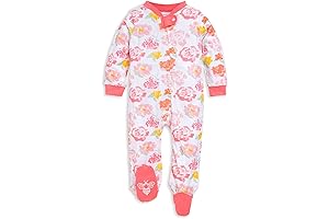 Burt's Bees Baby Girl Footie Sleeper, 100% Organic Cotton Sleepwear