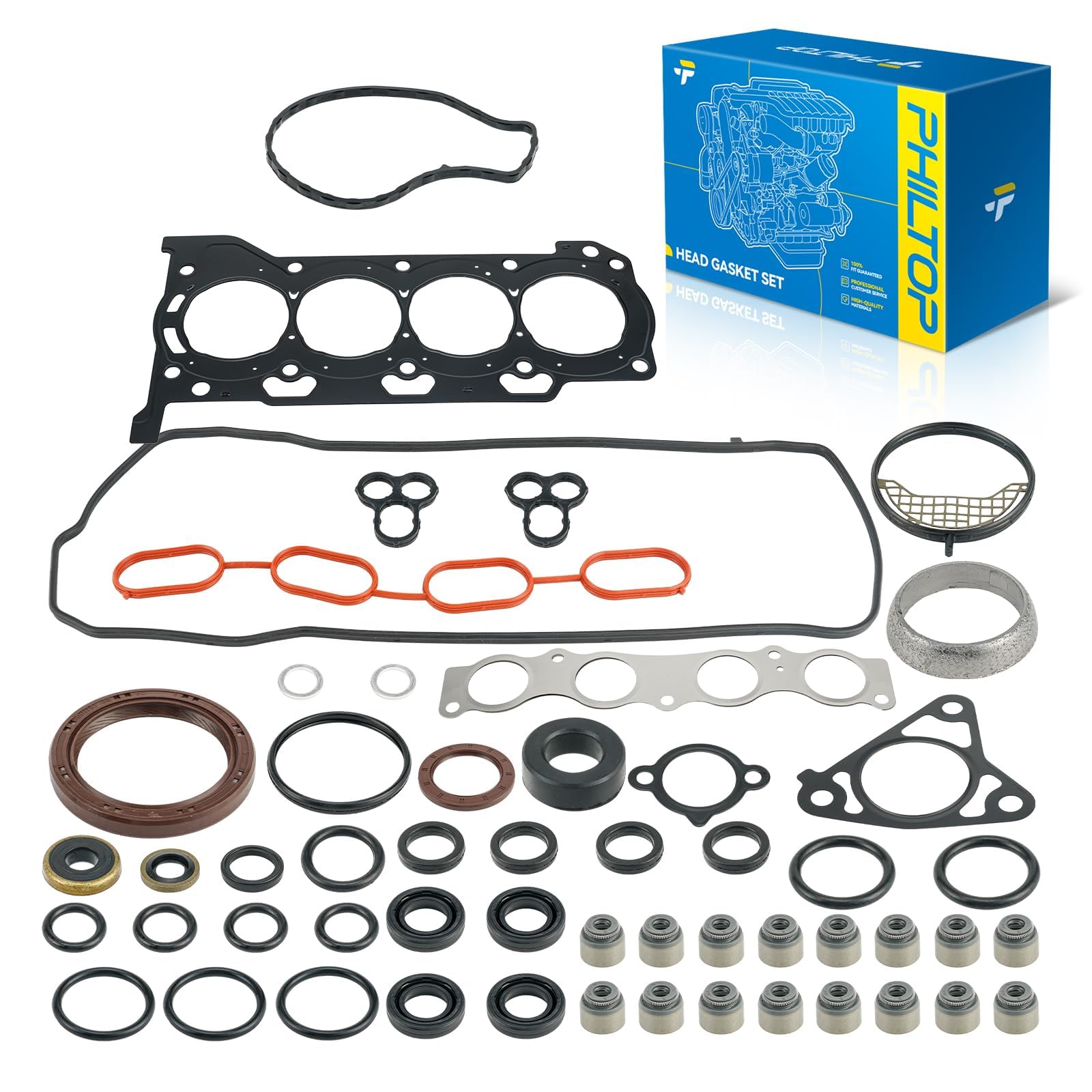 PHILTOP Head Gasket Kit for Toyota Prius 2010-2020 1.8L, Corolla 2020 1.8L | For Prius V 2012-2017, Lexus CT200h 2011-2017, Prius Plug-In 2012-2015, Prius AWD-e 2019-2020, OE# HS26515PT-1