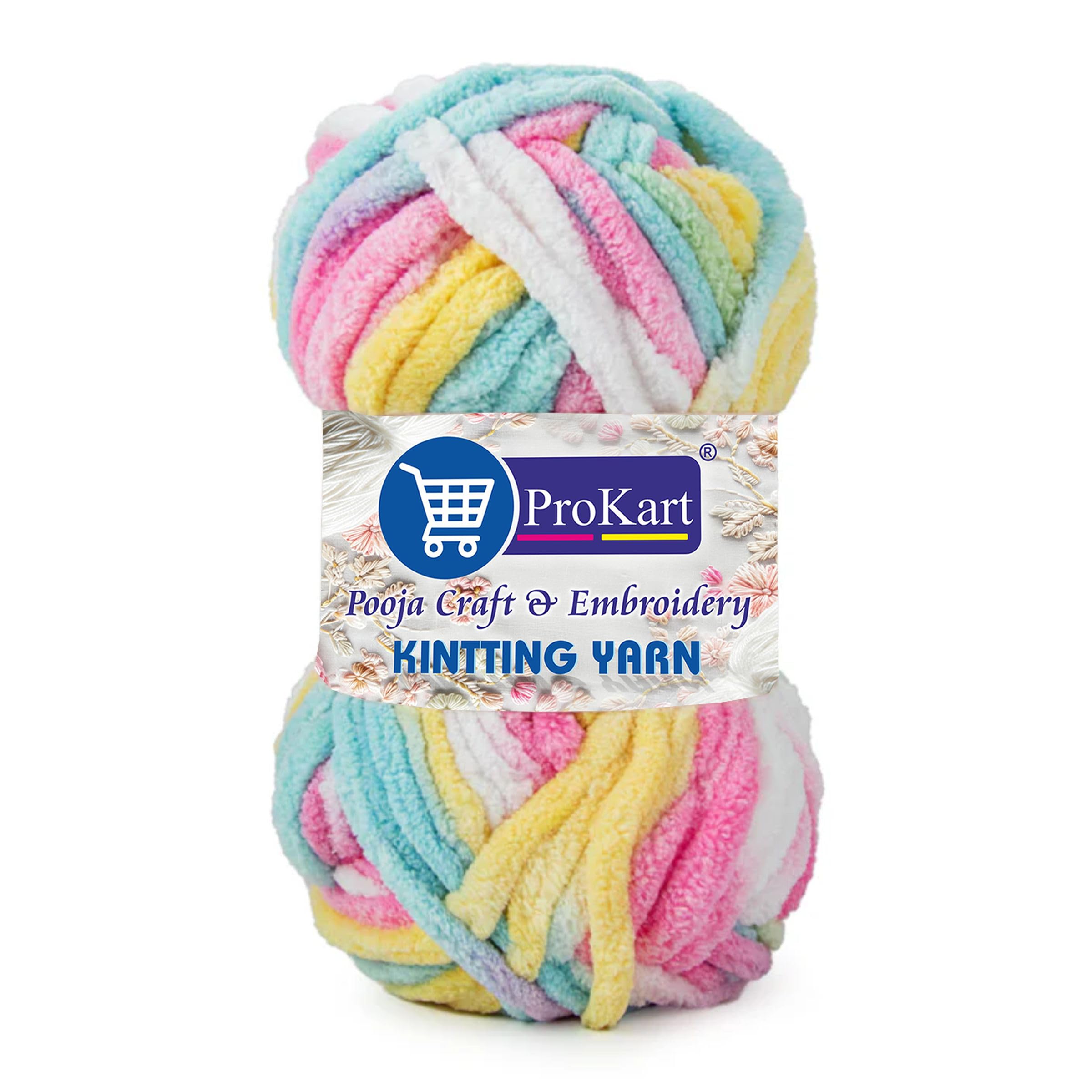 ProKart Blanket Yarn Supersoft Knitting Wool Ball | Plush & Cuddly, Chenille Yarn | (1 Ball/100 Gram Each) | Multi Colour Hand Knitting and Crocheting Yarn Ball Suitable for Craft, Sweaters, Babywear, Baby Blankets (Multicolor- MLB0015, Pack of 1)-image-10
