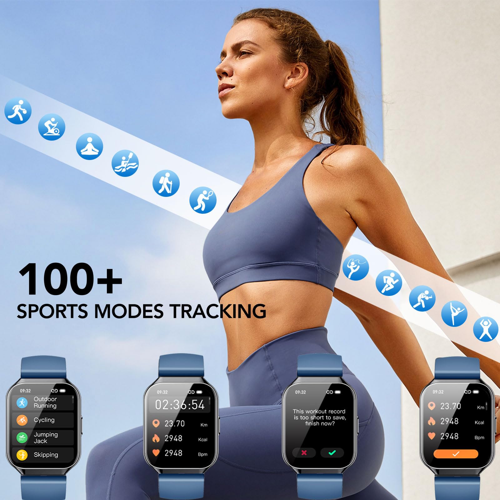 Gerafame Smartwatch,Orologio Uomo Donna,1,96" Orologio Smartwatch Donna Uomo, Cardiofrequenzimetro/Monitoraggio del Sonno, Smart Watch con 112 modalità sportive, IP68 Impermeabile per Android iOS