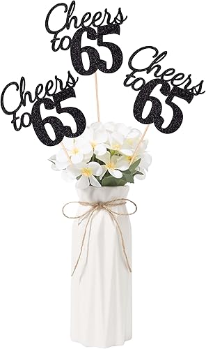 Miniatura 38 de Gexolenu Cheers to 21, paquete de 10 piezas de centros de mesa de cumpleaños número 21 con purpurina negra de doble cara para mesas, palitos