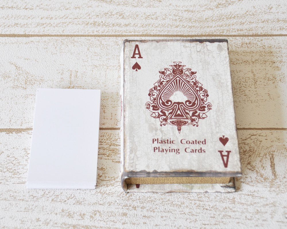 Amazon.co.jp: トランプ ブックボックス アンティークブック型小物入れ