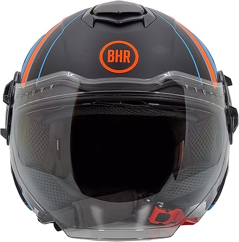 Casco Jet Moto Aperto Visiera Scooter Antigraffio Urbano ECE 22-06 Grigio Opaco XL - Foto 5