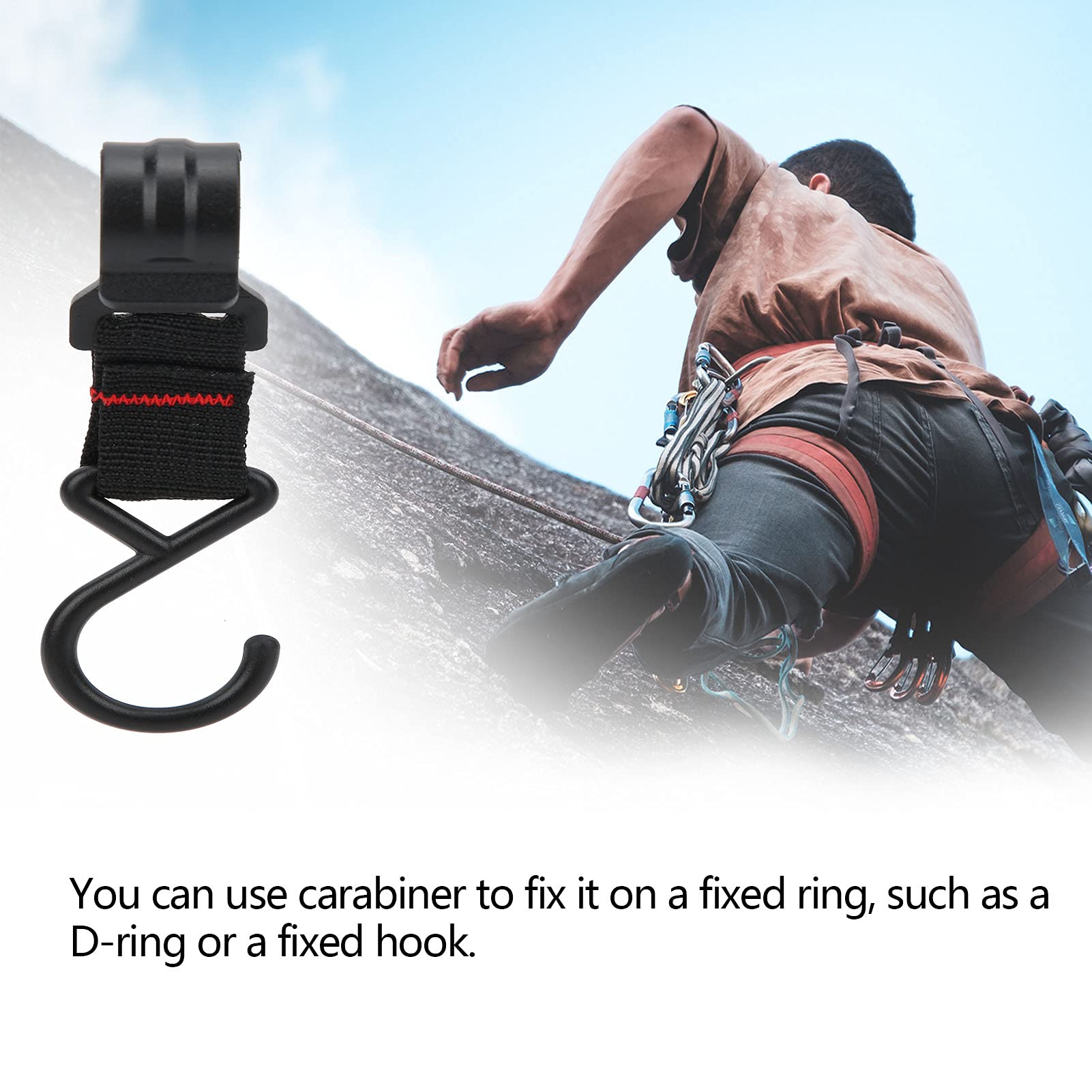 yaogohua 5Pcs Outdoor Hanging Hook, Camping Multifunctional Strap Hanger, Strap & Hook for Light Cookware