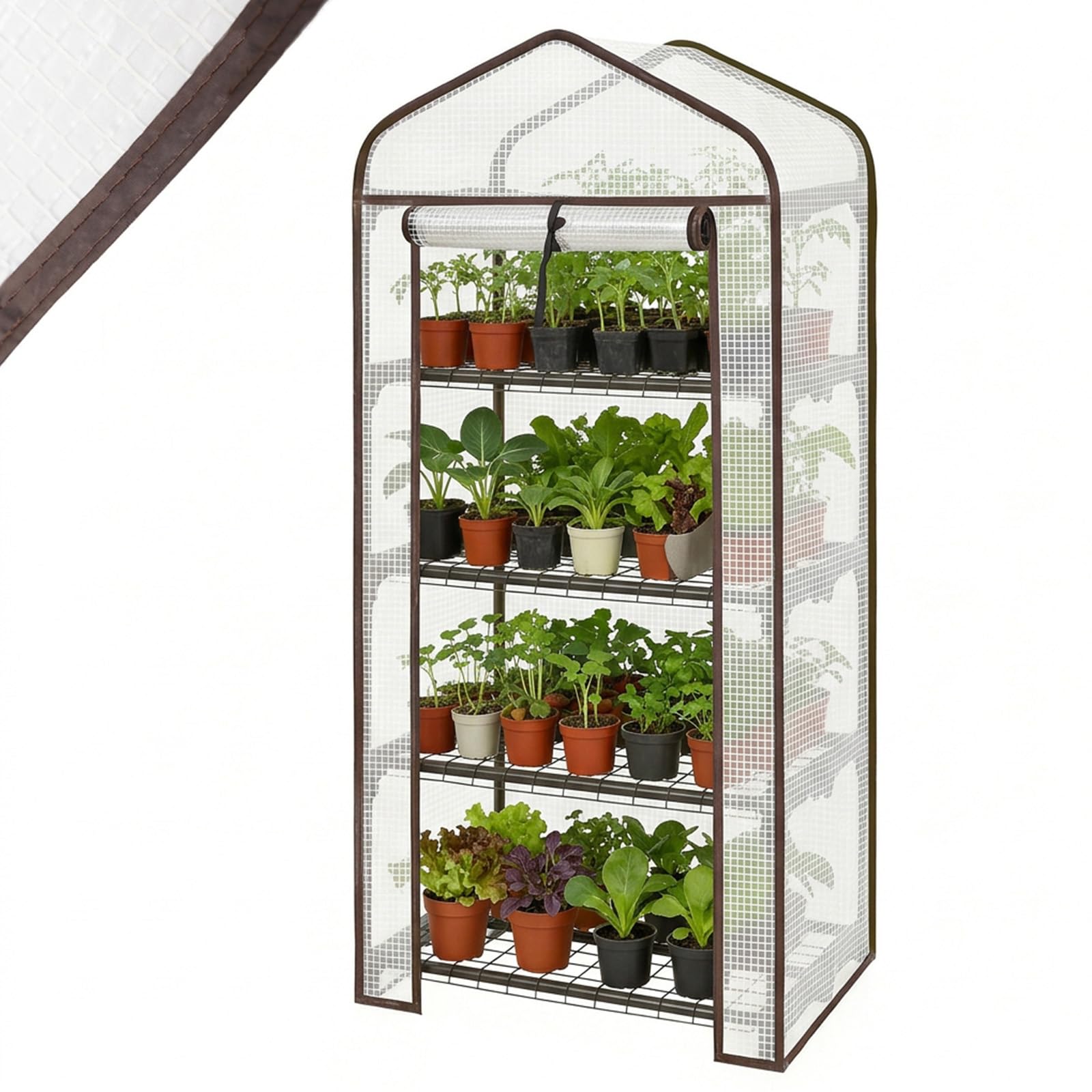 Sekey Mini Tomatengewächshaus 4 Etagen, Foliengewächshaus, Gewächshaus klein Balkon Winterfest - für Indoor & Outdoor Tomatenhaus mit herausnehmbaren Ebenen für Flexible Pflanzhöhe