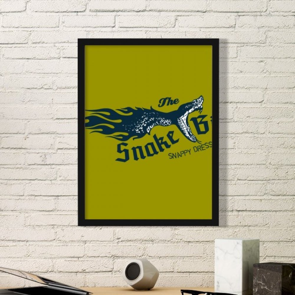 Cadre photo rectangle en bois DIYthinker illustration de serpent, petite taille pour meuble