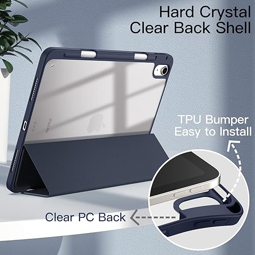 Miniatura 9 de JETech Funda para iPad Air 54 (20222020 de 54 generación de 10.9 pulgadas) con soporte para lápices, carcasa trasera transparente transparente,