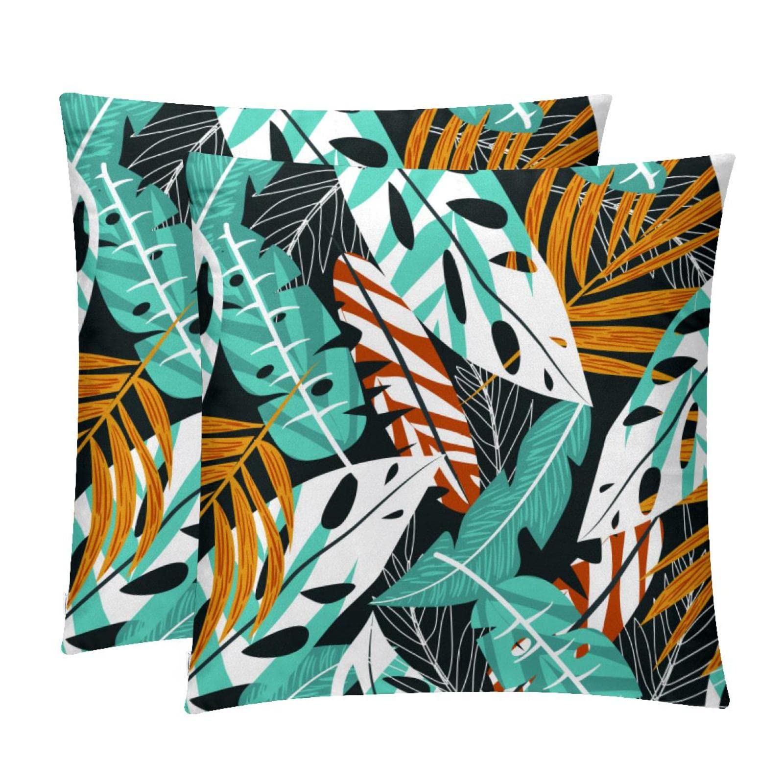 Set di 2 federe quadrate decorative tropicali per soggiorno