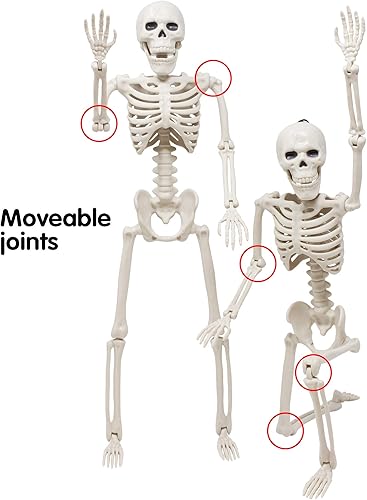 Miniatura 8 de JOYIN Esqueletos de Halloween posables, esqueleto de cuerpo completo, 5 paquetes para decoración de Halloween, decoraciones de cementerio,