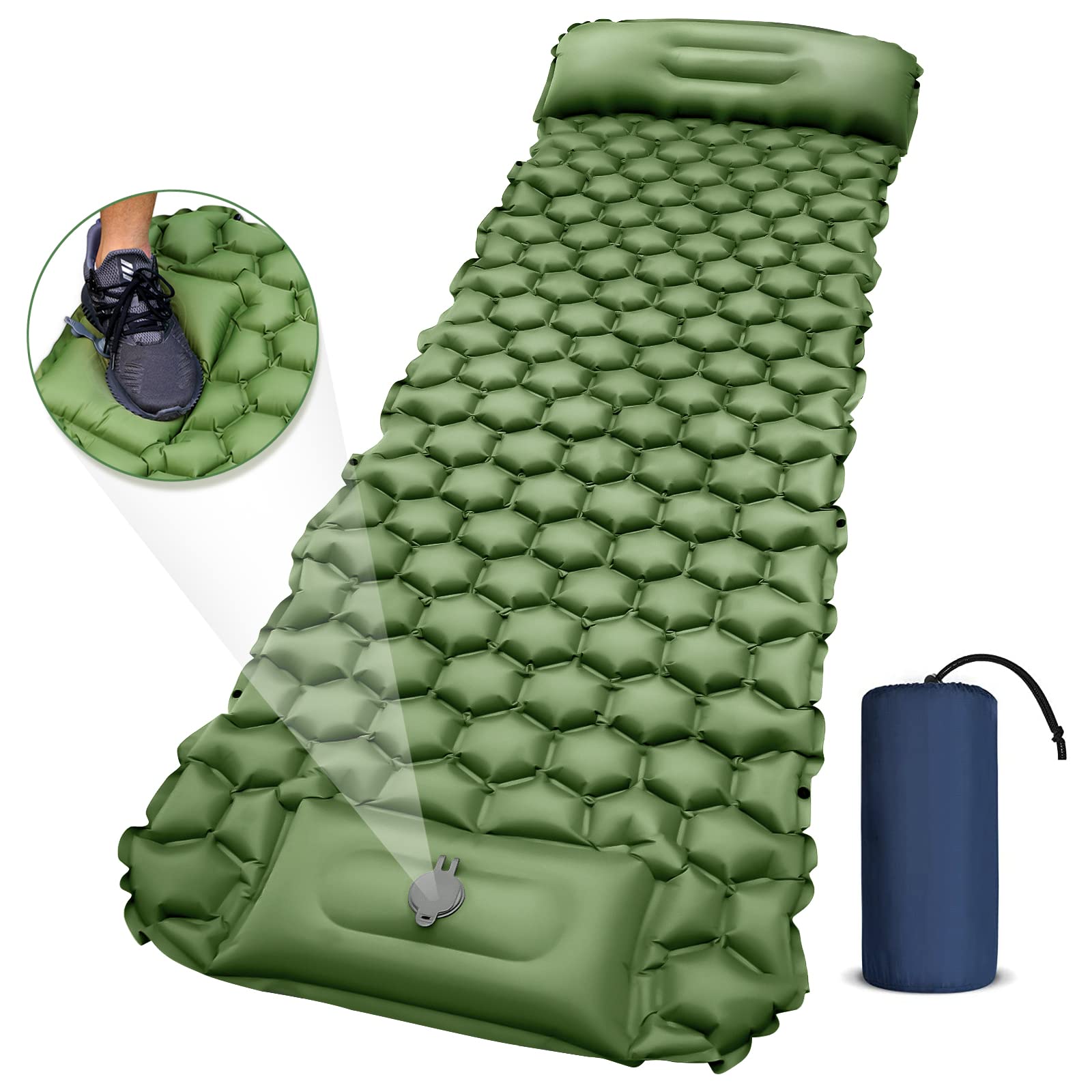 KAYOTA Camping Pad Inflatable Sleeping Pad for Camping with Pillow